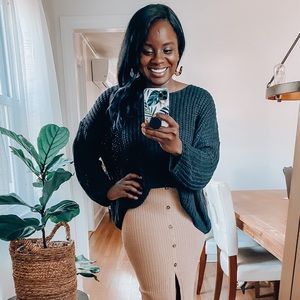 Shop the mint| Open knit over side sized sweater.